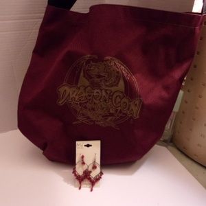 DRAGON CON TOTE AND EARRINGS. S2-2